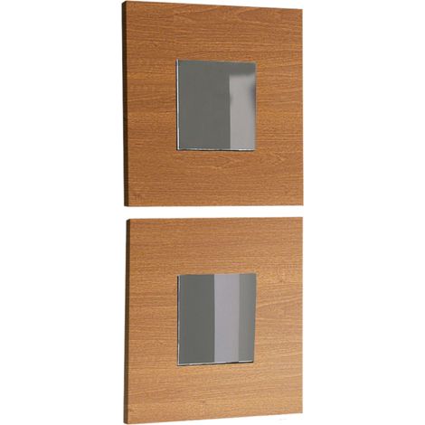 Juego de Dos Espejos Cajún Entrada Estilo Moderno Color Cerezo 45x45x2 cm