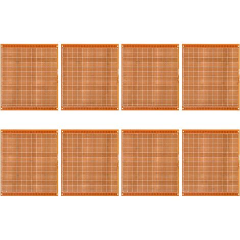 8pcs Plaque D'essai de Circuit Imprimé en Cuivre EP 15x18cm Couleur Orange Stable et Fiable pour Expériences Électroniques et Maintenance (1/5)