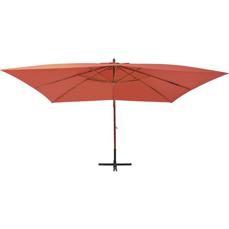 Maison Exclusive - Ombrellone a Sbalzo con Palo in Legno 400x300 cm Terracotta (1/5)