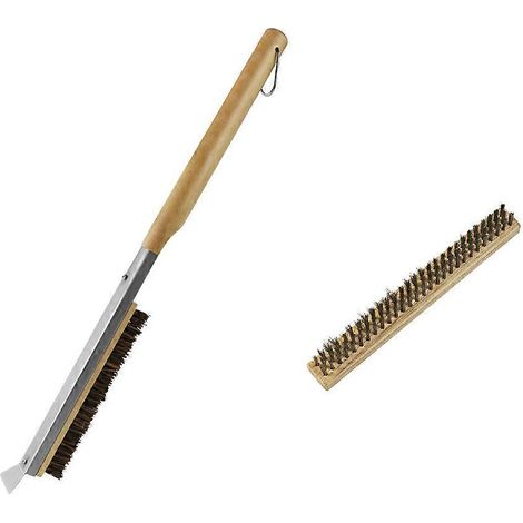 Brosse de rechange pour le nettoyage du four à pizza : brosse en fibre de coco, brosse en fil d'acier pour un nettoyage efficace de la grille du four. (1/5)