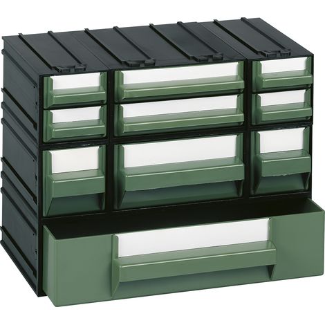 Cassettiera modulare "M" con 10 cassetti - Verde - Mobil Plastic