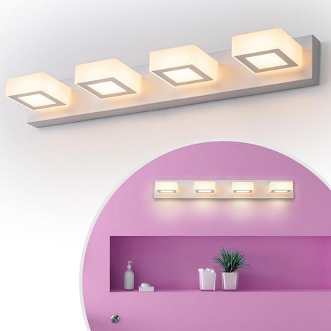 Applique murale salle de bain - Lampe salle de bain Mirror Light, 60 cm blanc, lampe miroir salle de bain LED lumineuse, applique murale d'intérieur, lampe dessus miroir, 2700 Kelvin,60×8×12.7cm (1/4)
