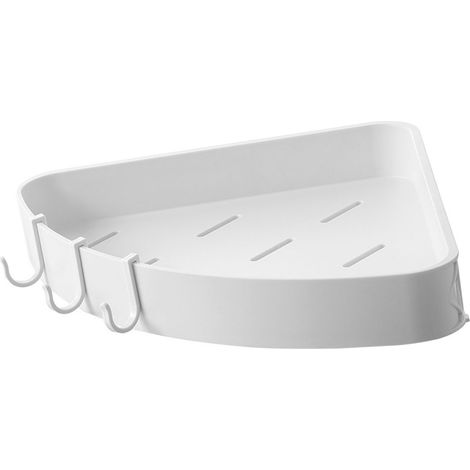 Étagère murale de salle de bain multifonctionnelle de style minimaliste moderne, sans perçage, pour salle de bain, blanche. (1/5)
