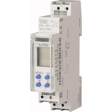 Inter horaire digital modulaire 1 canal 7 jours ligne de texte 1 TLE 000167383 EATON TSDW1COMIN