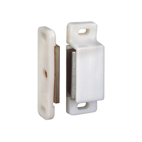 Loqueteau magnétique blanc 8kg, 46x16x15 mm, 2 pièces (1/2)