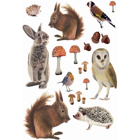 sticker mural animaux de la forêt marron - ESTAhome (1/5)