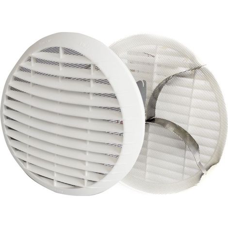 MBM – Grille ronde 160-200 mm ABS blanc – Ventilation efficace pour espaces confinés – Grille d'admission d'air avec ressorts