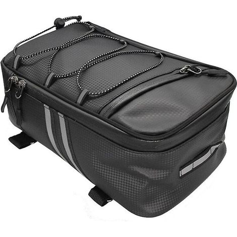 8-Liter-Werkzeugtasche, wasserdichte Gepäckträgertasche aus PU-Leder, geräumige Aufbewahrungstasche für Elektrofahrzeuge, Motorräder und Fahrräder, Schwarz (1/5)