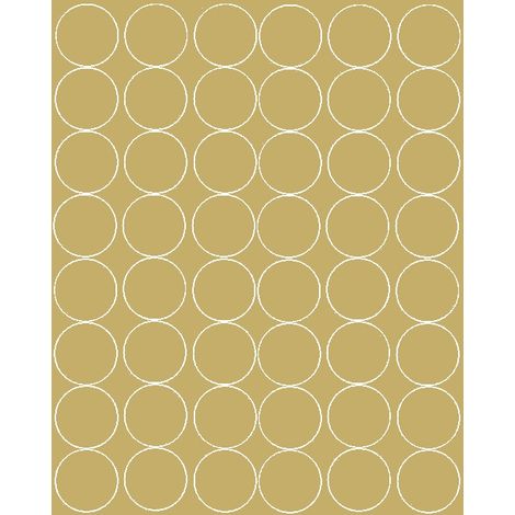 Autocollants ronds de 6 cm, pastilles, 48 pièces, or mat