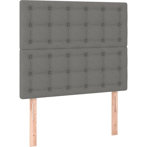 Testiera letto accessorio mobile camera da letto in 2 parti 80 x 5 x 78/88 cm tessuto grigio scuro TDL0206358