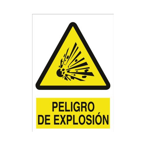 Señal advertencia Peligro de explosión                                                   Poliestireno       297X210 mm (1/2)