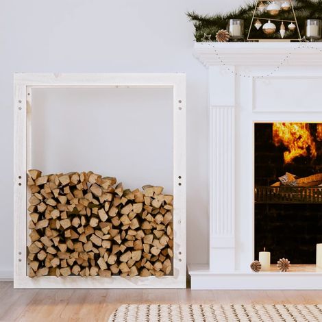 Range Bûches Pour La Maison 80 X 100. Blanc.  Idéal rangement bois de chauffage (1/5)