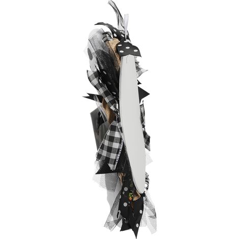 Couronne fantôme de 48 cm (18,9 pouces) en polyester, guirlande de poupées fantômes mignonnes et effrayantes, décoration pour porte d'entrée, maison, fête de fin d'année (1/5)