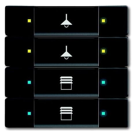 Poussoir 4 Touches Multifonctions Noir Mat 2CKA006117A0243 ABB 587296