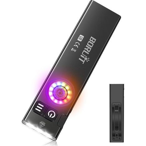 U8 Mini Lampe de Poche Plate EDC 650 Lumens, Rechargeable USB-C, LED Blanche/Jaune/RGB, Étanche IP67, Aimant et Clip, Idéale pour Camping, Randonnée, Urgences (1/5)