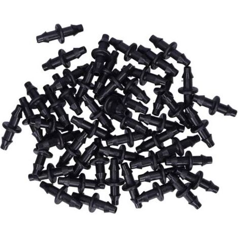 100 piezas de conectores de 2 vías 4/7 para riego por goteo y accesorios de riego para jardines. (1/5)