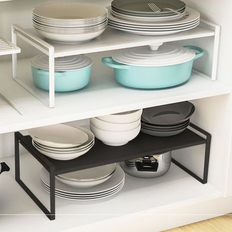 Küchenablage unter der Spüle, Flexi-Teleskopregal, zusätzlicher Stauraum, längenverstellbar, Kunststoff, 36–60 cm, 2118 cm, schwarz (1/5)