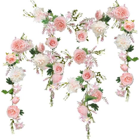 2-teilige Girlande, 180 cm, künstliche Blumen, rosa Pfingstrosen, Seide, Gartendekoration, Hochzeit, Party (1/5)