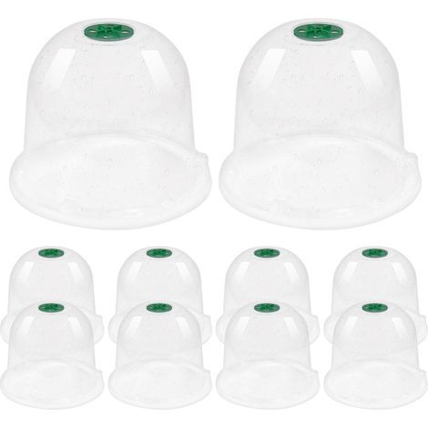 10 Cloche pour De Jardin, Couvercle De Cloche en Dôme Transparent Cloche Jardin Potager Cloche Salade Couvercle Respireur (1/5)