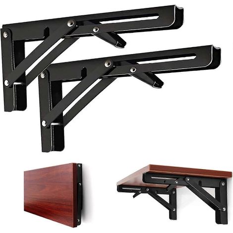 Supports d'étagère pliables 14 pouces, robustes, en L (1/5)