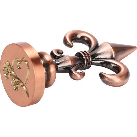 Sceau de cire à manche vintage, outil d'impression élégant pour invitations de fête et enveloppes, bronze rouge, tampon décoratif classique. (1/5)