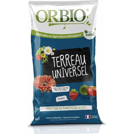 Terreau universel 40L – Formulation rapide pour croissance optimale – Environnement idéal pour développement racinaire – Orbio