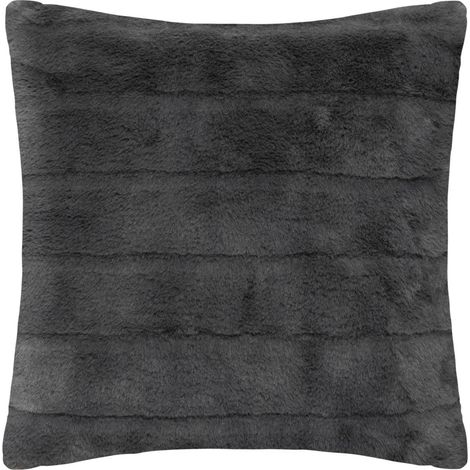 Cojín 'Manoir' de pelo sintético gris oscuro 45 x 45 cm - Atmosphera créateur d'intérieur