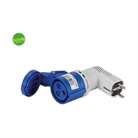 Adattatore industriale civile Elettrocanali 1 spina schuko e presa industriale 3 poli 16 a