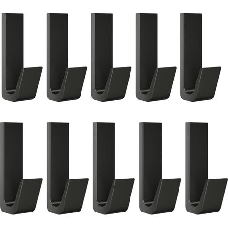 10 ganchos de pared autoadhesivos de aluminio, toallero para baño, toallero para cocina, perchero autoadhesivo, montaje en pared sin taladrar (1/4)
