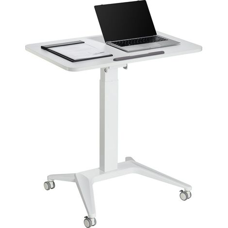 Maclean MC-453W Mesa Escritorio para Portátil, Ajuste Neumático de Altura, 80x52cm, 8kg máx, 109cm (1/5)