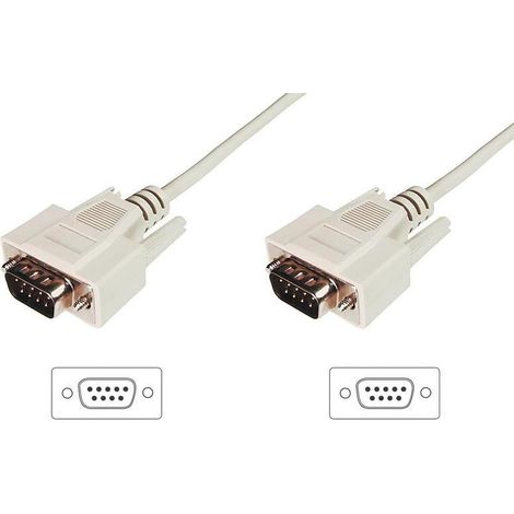 Cavo di connessione seriale DIGITUS - Da D-Sub 9 a D-Sub 9 - Da spina a spina - 2,0 m - RS-232 - RS-485 - Beige (1/3)