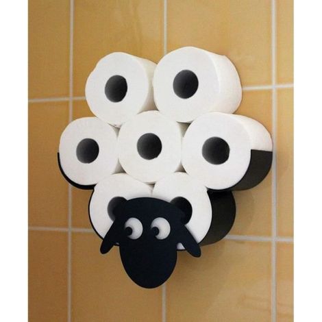 Dérouleur Papier Toilette - Mouton - Métal Noir - Fixation Murale Ou Sur Étagère - 7 Rouleaux (1/3)