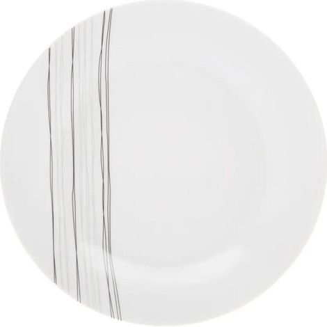 Lot de 6 Assiettes à Dessert "Lignes" 19cm Blanc (1/3)