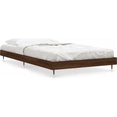 Cadre de lit chêne marron 100x200 bois d'ingénierie (1/5)