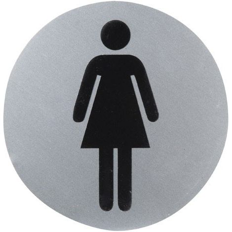 Aluminiumschild Badezimmer Frau Ø12 cm.