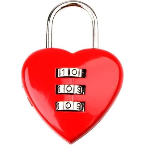 2pcs Code à 3 chiffres verrouillage cadenas sac à bagages réinitialable rouge mignon (1/4)