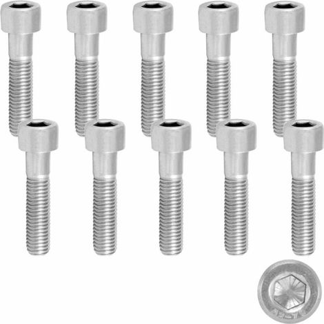 10x Vis métaux CHC (BTR) acier inoxydable A2 norme DIN 912 RVS empreinte 6 pans creux hexagonale, M6x50 (1/2)