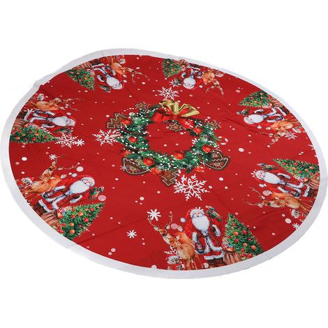 Runde Tischdecke, 152 cm Durchmesser, waschbar, aus Polyester, Winter-Schneeflockenmuster, dekorative Tischdecke für Feiertagsfeiern, YZB(162) (1/5)