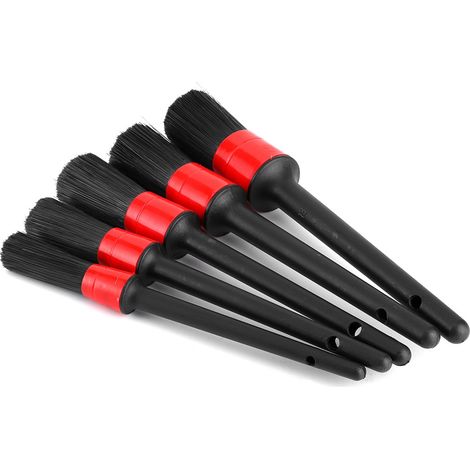 Ensemble de 5 brosses de nettoyage automobile, brosse de lavage auto double usage (sec et humide), kit d'outils de nettoyage auto portable (1/5)
