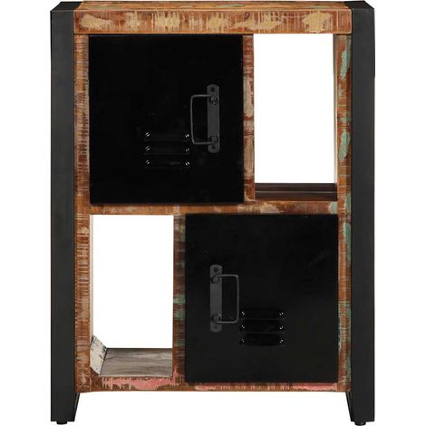 Maison La Vie - Buffet Salon Moderne - Meuble de rangement - multicolore 55x35x70 cm bois massif récupération bu4815