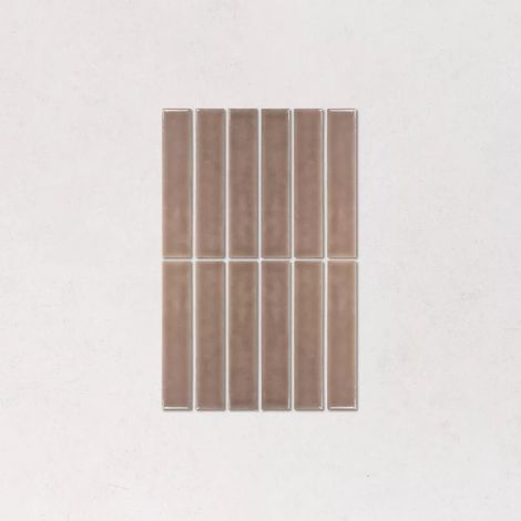 Faience Effet Zellige Vieux Rose NOUVELLE 3x16cm Old Rose