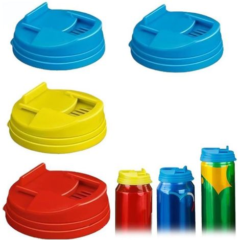 Ecleanfy - 4 Bouchon Pour Canette Soda-Matériau sûr, solide et durable, facile à transporter Couvercle De CanetteBoisson Réutilisables (1/5)