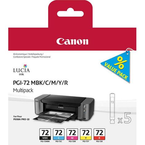 Canon PGI-72 PGI72 MBK C M Y R Multipack 5er-Pack 5erPack (6402B009)