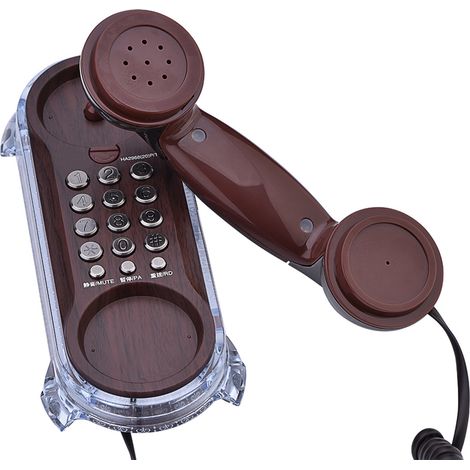 Téléphone Fixe Vintage Murale avec Rétroéclairage LED et Sonnerie Lumineuse