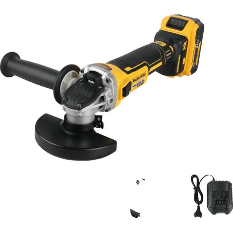 Amoladora angular, 680 W de potencia, 9000 RPM de velocidad, 2 baterías, 1 cargador (1/2)