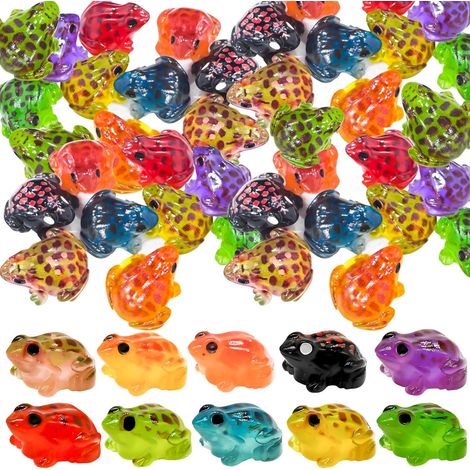 Lot de 40 Mini-Grenouilles Lumineuses en résine, décoration exquise et Charmante en Plastique, idéales pour Les projets scientifiques, Les Aquariums et Les Plantes en Pot Transparentes (1/5)