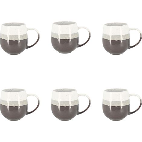 Lot de 6 mugs en grès 44cl, RIGA