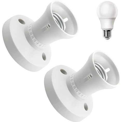 Set di 2 portalampada E27 per soffitto e parete, attacco resistente per casa e viaggio, facile da installare
