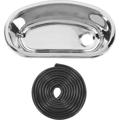 Lavello da bar per camper, dimensioni 12,8x6,89x4,53 pollici, in acciaio inox, da incasso, con foro di scarico da 40 mm, ideale per barche, camper e food truck. (1/4)