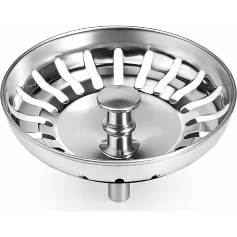 Bouchon de vidange universel pour évier de cuisine, diamètre 79-80 mm – Bouchon de vidange multifonctionnel en acier inoxydable avec filtre pour éliminer les obstructions et assurer une protection eff (1/5)
